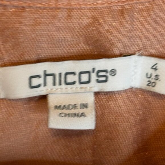 Chico's Blouse Women's Size 2X Long Sleeve Shiny Button Down Pink Chicos 4 - Picture 3 of 4